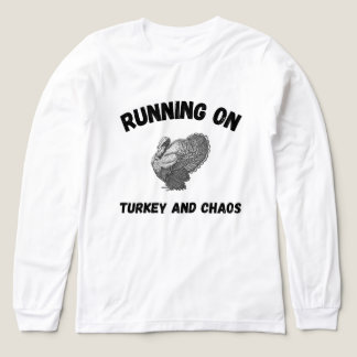 七面鳥とカオスで走る | 笑える感謝祭 トライブレンドTシャツ