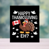 七面鳥とカナダ国旗ハッピー感謝祭の日Eh アクリルサイン (ニュートラル)