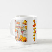 七面鳥とカボチャ～感謝祭の日のマグ コーヒーマグカップ (正面左)
