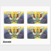 七面鳥と全てのフィクシン、感謝おもしろいの鳥 長方形シール (シート)