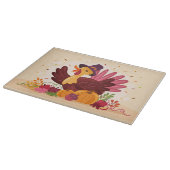 七面鳥と紅葉の切り板 カッティングボード (角)