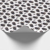 七面鳥と羽毛 – ホワイトラッピング紙 ラッピングペーパー (角)