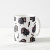 七面鳥と羽 – ホワイトコーヒーマグ コーヒーマグカップ (正面右)