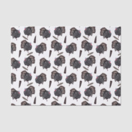 七面鳥と羽 – ホワイトティッシュペーパー 薄葉紙