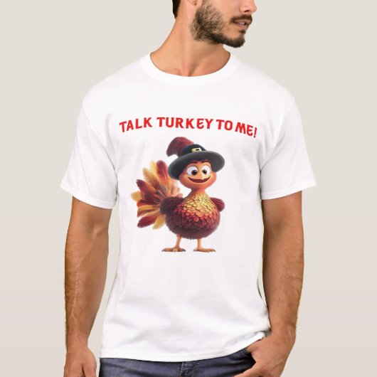七面鳥と話そう Funny Thanksgiving Design Classi Tシャツ (正面)