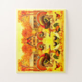 七面鳥と鶏の芸術 ジグソーパズル (縦)