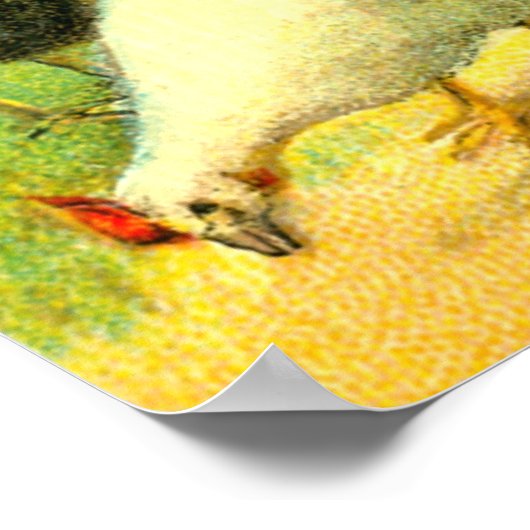 七面鳥と鶏の芸術 ポスター (角)