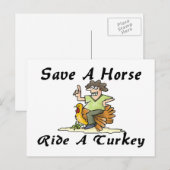 七面鳥に乗る馬を救う ポストカード (正面/裏面)