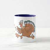 七面鳥に囲まれた漫画 マグカップ (中央)