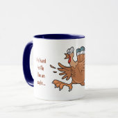 七面鳥に囲まれた漫画 マグカップ (正面左)