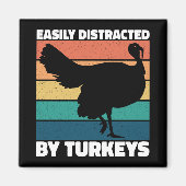 七面鳥に気を取られやすい可愛いオーナークールパーティー マグネット (正面)