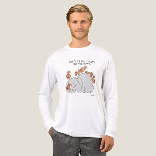 七面鳥に落とされるな トライブレンドTシャツ (正面全体)