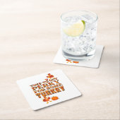 七面鳥のための感謝祭パーキー スクエアペーパーコースター (インサイチュ)