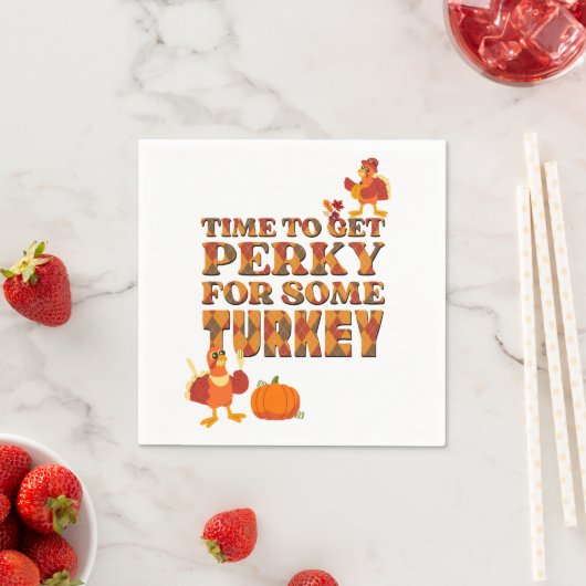 七面鳥のための感謝祭パーキー スタンダードカクテルナプキン (インサイチュ)