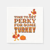 七面鳥のための感謝祭パーキー スタンダードカクテルナプキン (正面)