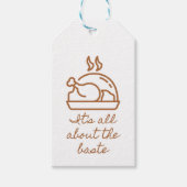 七面鳥のアイコンすべてバステの感謝祭 ギフトタグ (正面)