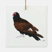 七面鳥のクリスマスオーナメント セラミックオーナメント (裏面)