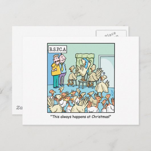 七面鳥のクリスマスマンガ シーズンポストカード (正面/裏面)