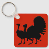 七面鳥のシルエット キーホルダー (正面)