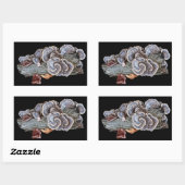 七面鳥のテールステッカー七色 長方形シール (シート)