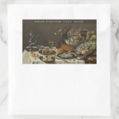 「七面鳥のパイでまだ生きる」カスタムスタンプ 長方形シール (バッグ)