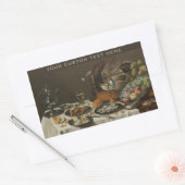 「七面鳥のパイでまだ生きる」カスタムスタンプ 長方形シール (封筒)