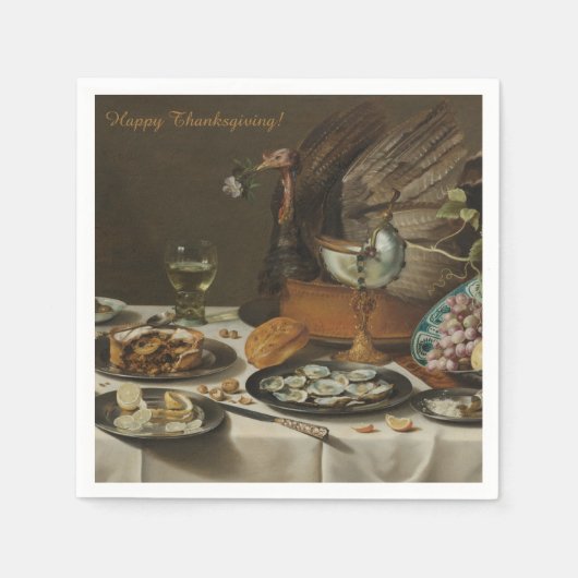 「七面鳥のパイと一緒に生きる」紙カスタムナプキン スタンダードカクテルナプキン (正面)