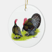 七面鳥のブロッド・ブロンズ セラミックオーナメント (左)
