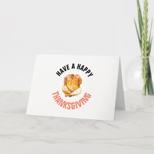 七面鳥のロースト、幸せな感謝祭 カード (正面)