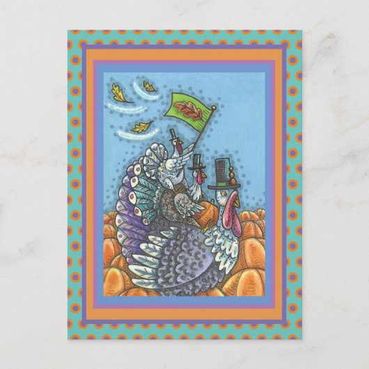 七面鳥の国アメリカ感謝政治おもしろい ポストカード (正面)