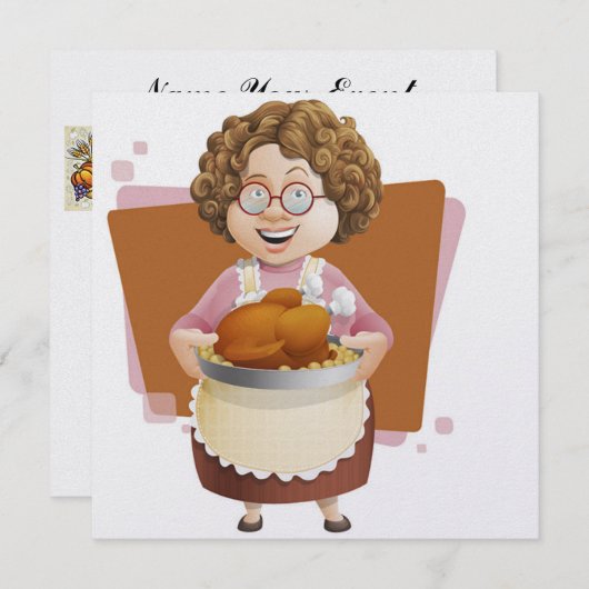 七面鳥の夕食会 招待状 (正面/裏面)