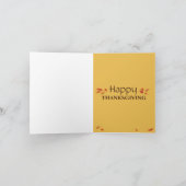 七面鳥の幸せ感謝していな感謝祭 シーズンカード (内部)