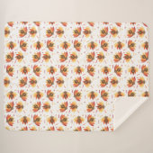 七面鳥の感謝パターンをゴブルカラフル シェルパブランケット (正面(横))