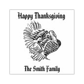 七面鳥の感謝書道イラストレーション ラバースタンプ (インプリント)