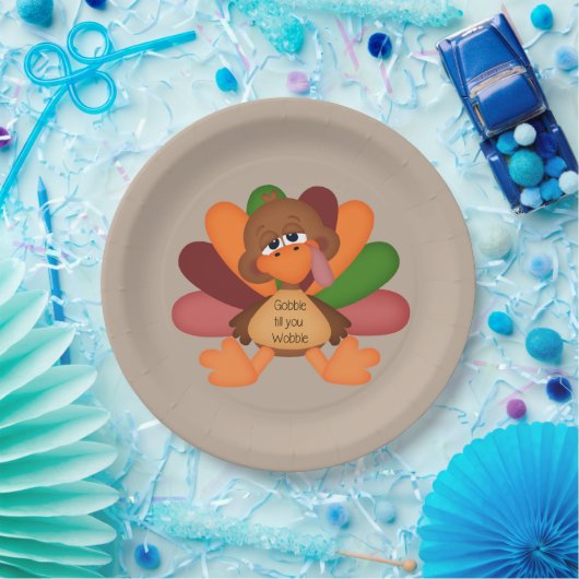七面鳥の感謝祭が揺れるまで、かわいい杯 ペーパープレート (パーティー)