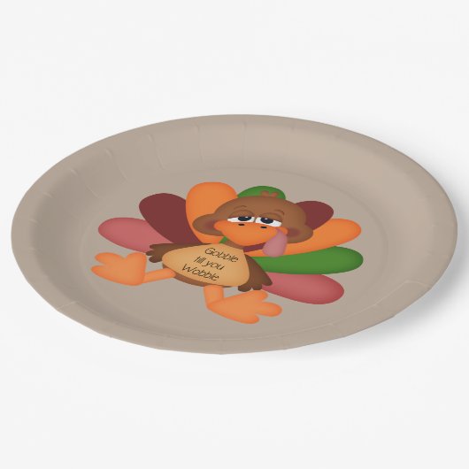 七面鳥の感謝祭が揺れるまで、かわいい杯 ペーパープレート (アングル)