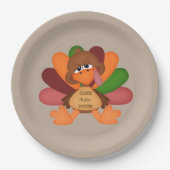 七面鳥の感謝祭が揺れるまで、かわいい杯 ペーパープレート (正面)