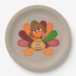 七面鳥の感謝祭が揺れるまで、かわいい杯 ペーパープレート