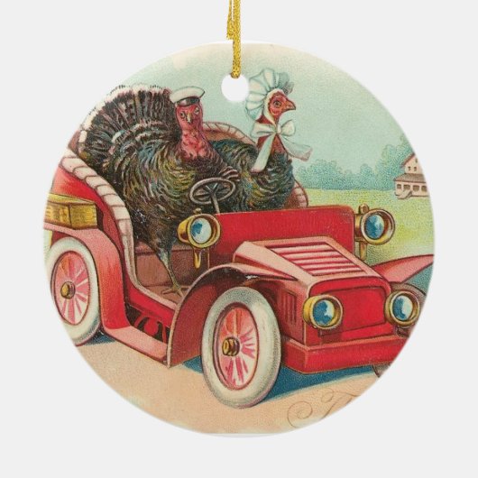七面鳥の感謝祭のオーナメントの運転 セラミックオーナメント (裏面)