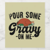 七面鳥の感謝祭ディナーに肉汁を注ぐ ワインラベル (シングルラベル)