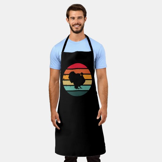 七面鳥の感謝祭動揺してヴィンテージ エプロン (着用した状態)