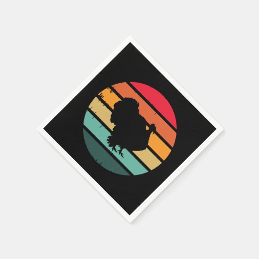 七面鳥の感謝祭動揺してヴィンテージ スタンダードカクテルナプキン (角)