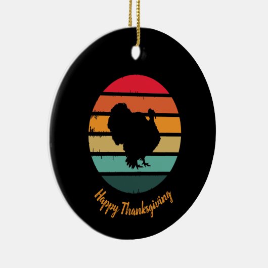 七面鳥の感謝祭動揺してヴィンテージ セラミックオーナメント (右)