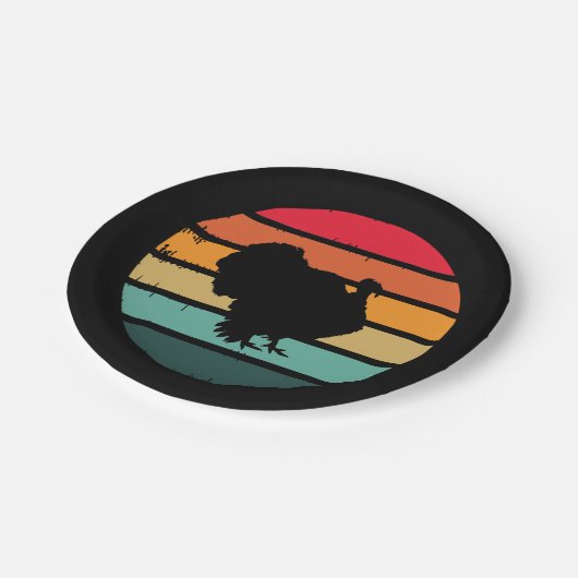 七面鳥の感謝祭動揺してヴィンテージ ペーパープレート (アングル)