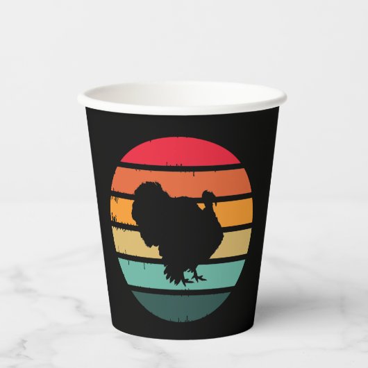 七面鳥の感謝祭動揺してヴィンテージ 紙コップ (正面)
