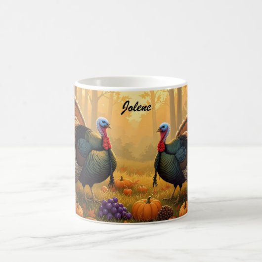七面鳥の感謝祭 コーヒーマグカップ (中央)