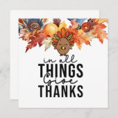 七面鳥の感謝祭 サンキューカード (正面/裏面)