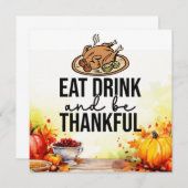 七面鳥の感謝祭 サンキューカード (正面/裏面)