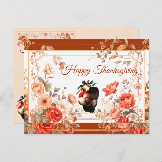 七面鳥の感謝祭 シーズンポストカード (正面/裏面)