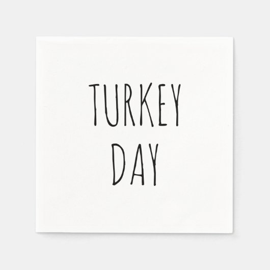 七面鳥の日ブラックシンプル感謝祭 スタンダードカクテルナプキン (正面)